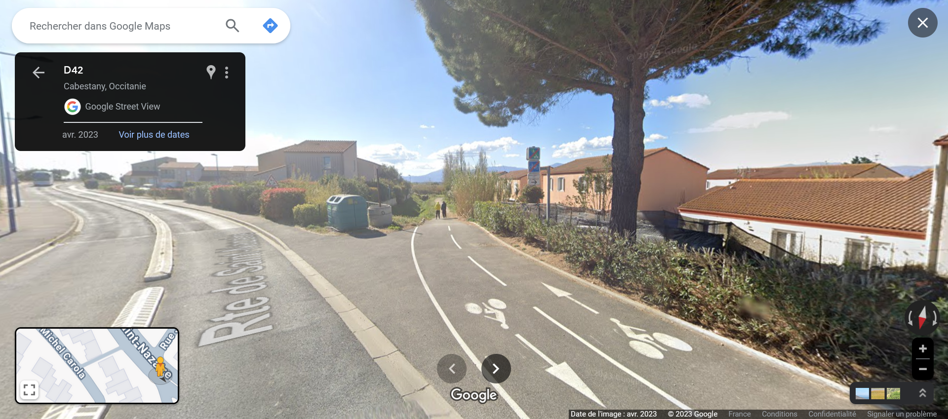 route de Saint-Nazaire, D42, itinéraire circuit pédestre VTT, Cabestany route de Saint-Nazaire, D42, itinéraire circuit pédestre VTT, Cabestany