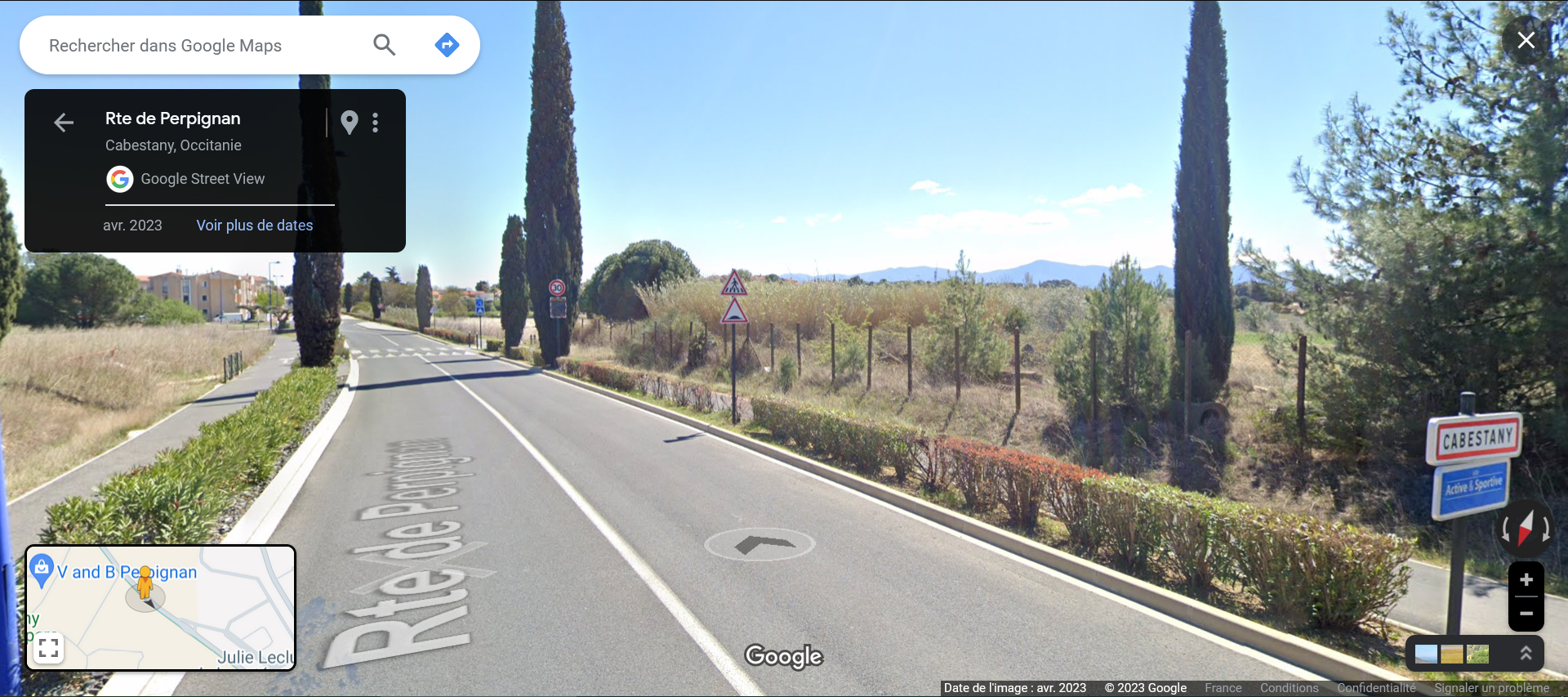 Route de Perpignan direction Cabestany Route de Perpignan direction Cabestany