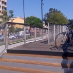 Le nouvel escalier de la passerelle